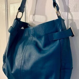 Gap Aqua Blue Leather Purse Hobo style